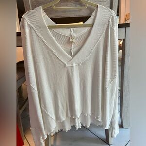 FREE PEOPLE OVERSIZED DISTRESSED TOP